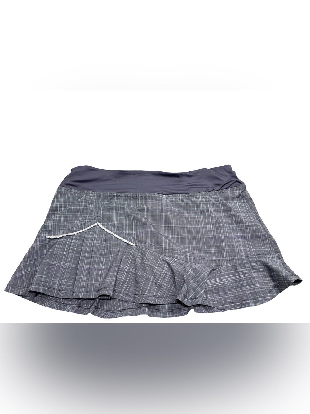 Lululemon Run Pace Setter Plaid‎ Running Tennis Skirt Skort Grey Size 10